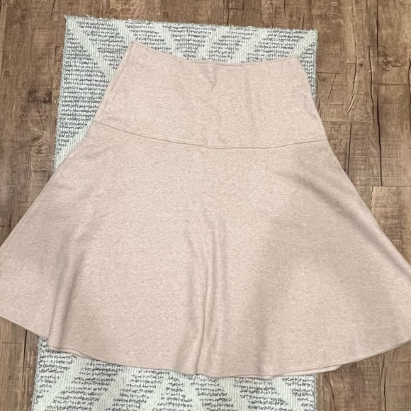NWT OGL Flare Midi  Oatmeal Color  Preppy Skirt - Picture 5 of 13